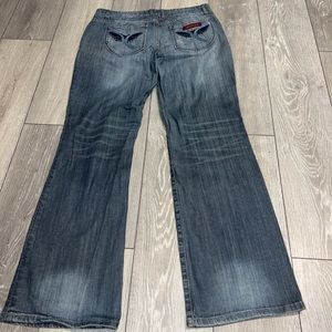 Sasson Ooh La La Bootcut Boogie Womens Size 8 Color:Beso Wash Distressed & Faded